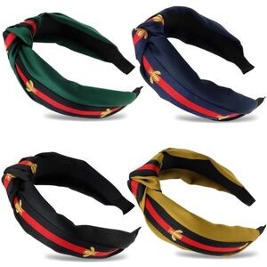 BLACK striped bee 🐝 knotted headband nwot